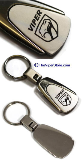 Viper RT/10 GTS Sneaky Pete Logo Black Leather Teardrop Key Chain Fob 